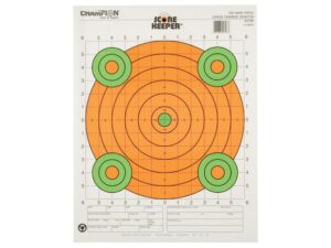 Champion Score Keeper 100 Yard Sight-In Rifle Targets 14″ x 18″ Paper Fluorescent Orange Bull Package of 12 For Sale
