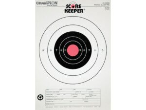Champion Score Keeper 25 Yard Slow Fire Pistol Target 11″ x 16″ Paper Orange Bull For Sale