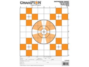 Champion ShotKeeper Small Sight-In Targets 8.5″ x 11″ Paper Pack of 12 For Sale