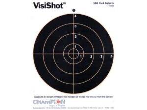 Champion VisiShot 8″ Bullseye Targets 8.5″ x 11″ Paper Pack of 10 For Sale