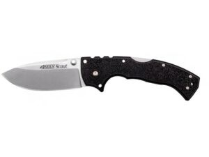 Cold Steel 4 Max Scout Folding Knife 4″ Drop Point AUS-10A Satin Blade Griv-Ex Handle Black For Sale