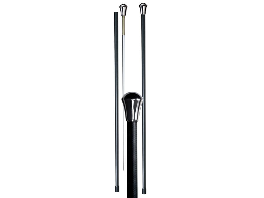 Cold Steel Aluminum Head Sword Cane 25.75″ 1055 Carbon Steel Blade Fiberglass Carbon Fiber Composite Shaft Black For Sale