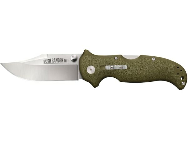 Cold Steel Bush Ranger Lite 3.5″ Clip Point 8Cr13MoV Stainless Steel Blade GFN Handle Olive Drab For Sale