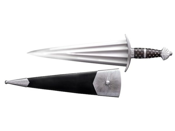 Cold Steel Cinquedea 14.5″ 1055 Carbon Steel Blade Steel Handle Black For Sale