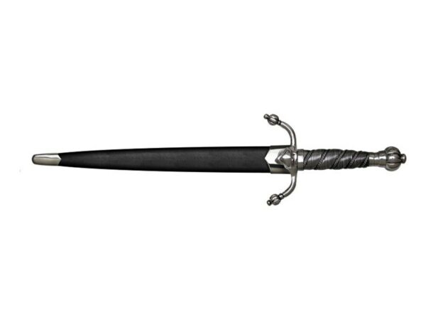Cold Steel Colichemarde Dagger 11.75″ 1055 Carbon Steel Blade Leather Handle Black For Sale