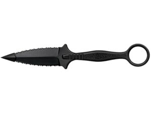 Cold Steel FGX Ring Dagger Fixed Blade Knife 3.5″ Griv-Ex Serrated Spear Point Blade and Handle Black For Sale