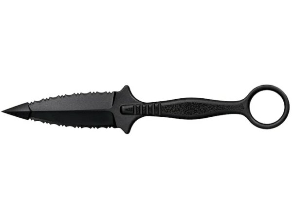 Cold Steel FGX Ring Dagger Fixed Blade Knife 3.5″ Griv-Ex Serrated Spear Point Blade and Handle Black For Sale