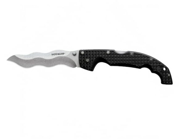 Cold Steel Kris Voyager Folding Knife 5.5″ Modified Spear AUS-10A Satin Blade Griv-Ex Handle Black For Sale