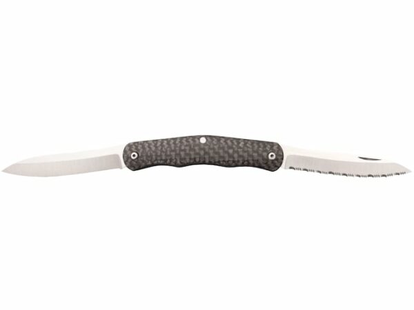 Cold Steel Lucky Folding Pocket Knife 2 Blade Drop Point S35VN Blade Carbon Fiber Handle Black For Sale