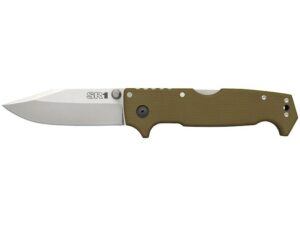 Cold Steel SR1 Folding Knife 4″ Clip Point CPM-S35VN Stainless Steel Blade G-10 Handle OD Green For Sale