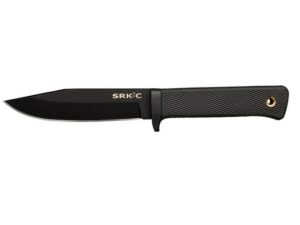 Cold Steel SRK Compact Fixed Blade Knife 5″ Clip Point SK-5 High Carbon Black Blade Kray-Ex Handle Black For Sale