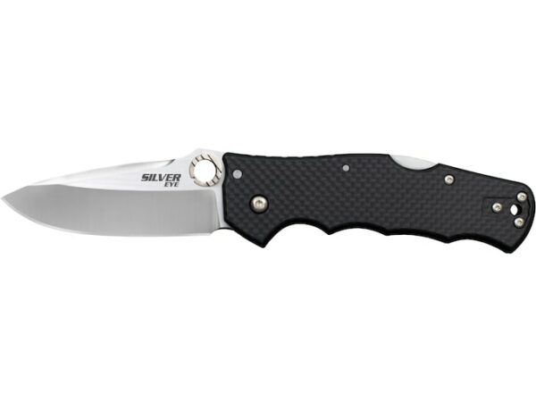 Cold Steel Silver Eye Folding Knife 3.5″ Drop Point S35VN Polished Blade Carbon Fiber Handle Black For Sale