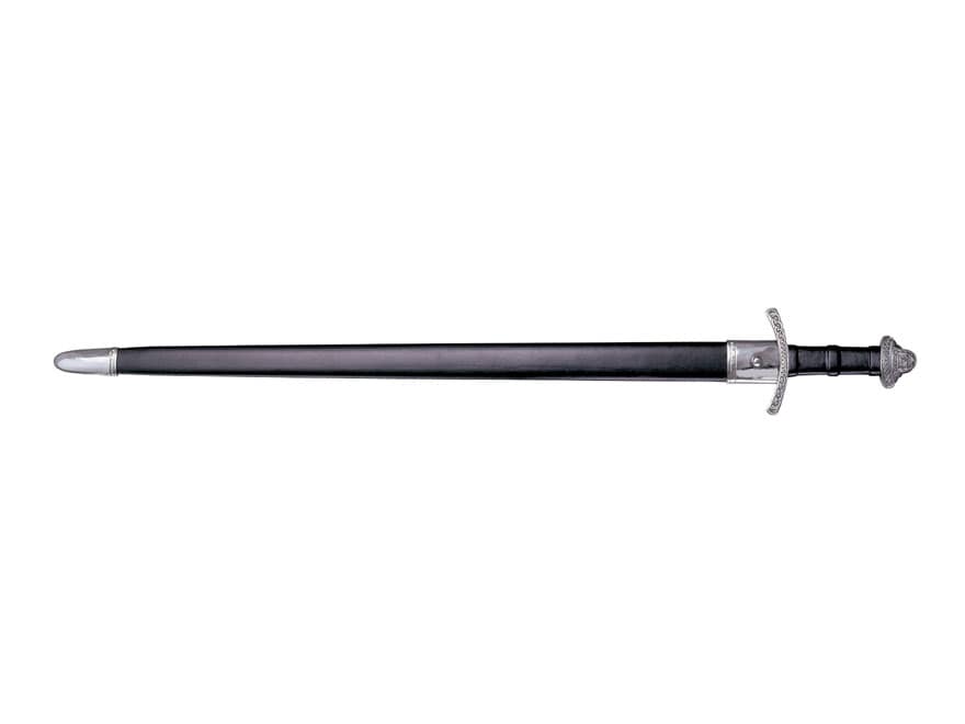 Cold Steel Viking Sword 30-1/4″ 1055 Carbon Steel Blade Leather Wrapped Handle Black For Sale