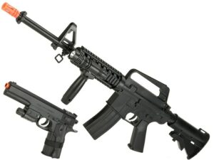 Colt M4A1 & 1911 Airsoft Rifle & Pistol Kit 6mm BB Spring Powered Single Shot For Sale