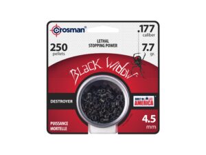 Crosman Black Widow Air Gun Pellets 177 Caliber 7.7 Grain Destroyer Tip Tin of 250 For Sale