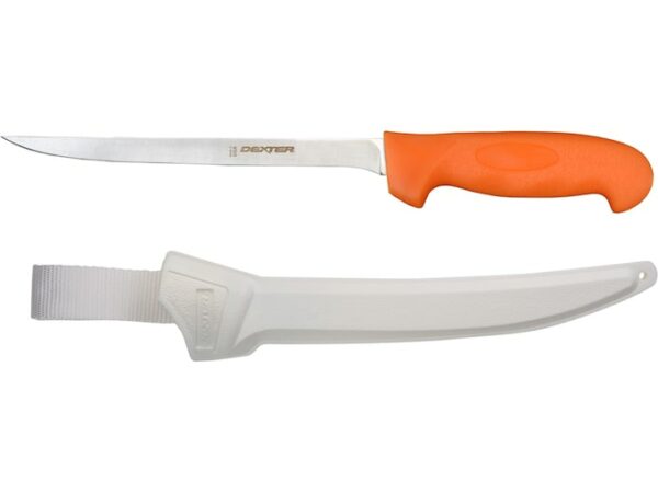 Dexter Russell UR-Cut Flexible Knife 8″ Fillet High Carbon Stainless Blade Polymer Handle Orange For Sale