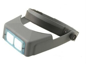 Donegan Optical OptiVISOR Magnifying Headband Visor with 2-1/2X at 8″ Lens Plate For Sale