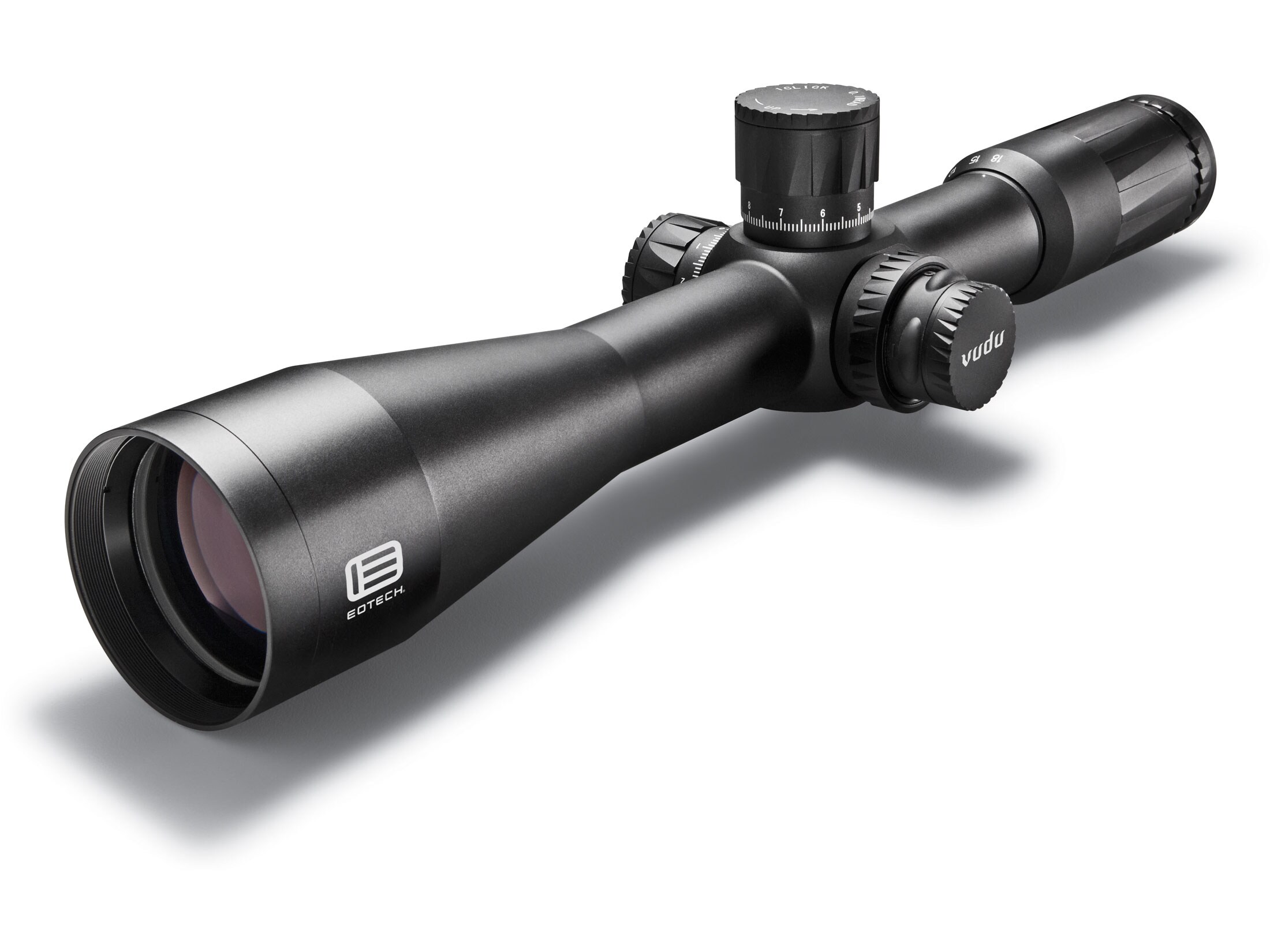 EOTech Vudu Rifle Scope 34mm Tube 3.5-18x 50mm 1/10 Mil Adjustments Side Focus First Focal EZ Check Zero Stop Illuminated Reticle Black For Sale