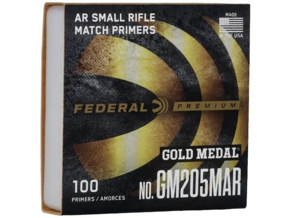 Federal Premium Gold Medal AR Match Grade Small Rifle Primers #GM205MAR Box of 1000 (10 Trays of 100) For Sale