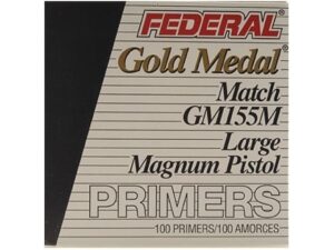 Federal Premium Gold Medal Large Pistol Magnum Match Primers #155M Box of 1000 (10 Trays of 100) For Sale