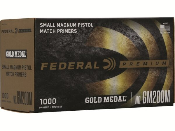 Federal Premium Gold Medal Small Pistol Magnum Match Primers #200M Box of 1000 (10 Trays of 100) For Sale