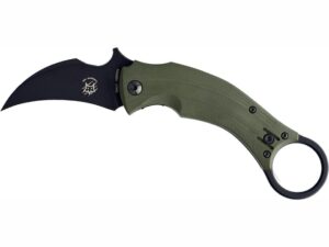 Fox Knives Black Bird Folding Knife 2.25″ Karambit N690 Black Blade G-10 Handle Olive Drab For Sale