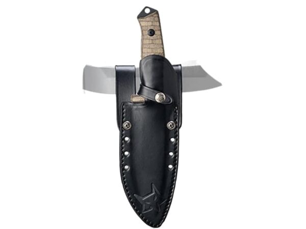 Fox Knives Bushman Fixed Blade Knife 6.3″ Drop Point D2 Tool Steel Black Blade Micarta Handle Tan For Sale