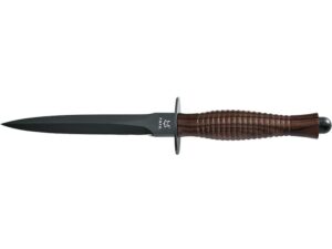 Fox Knives Fairbairn-Sykes Fixed Blade Knife 6.69″ Dagger N690 Black PVD Blade Walnut Handle Brown For Sale