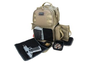 G.P.S. Tactical Range Bag Backpack 2 Pistol Tan For Sale