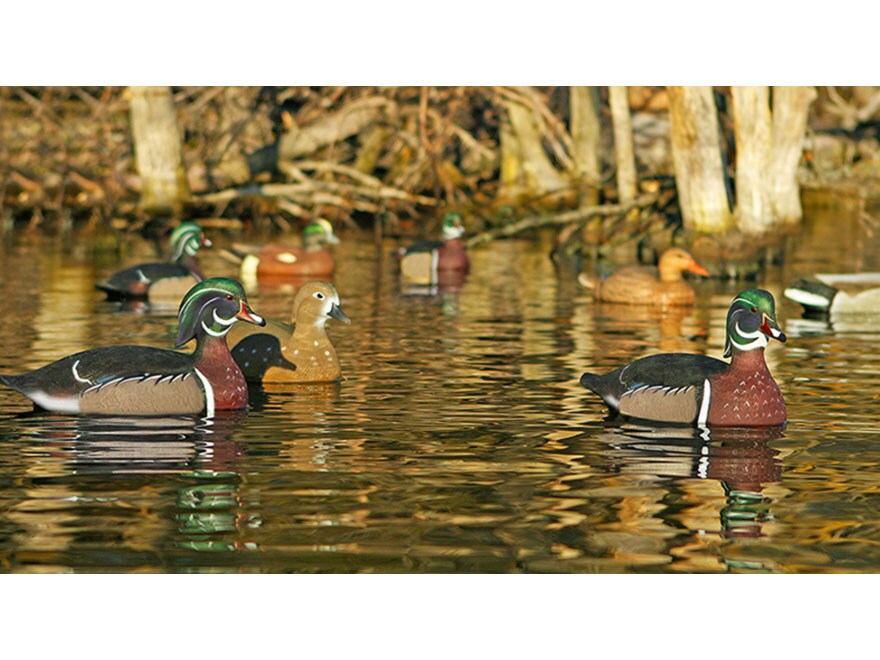 GHG Life-Size Wood Duck Decoy Pack of 6 For Sale