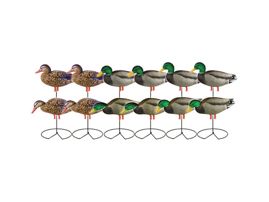 GHG Pro-Grade Full Body Flocked Head Mallard Duck Decoys Harvester Pack of 12 For Sale