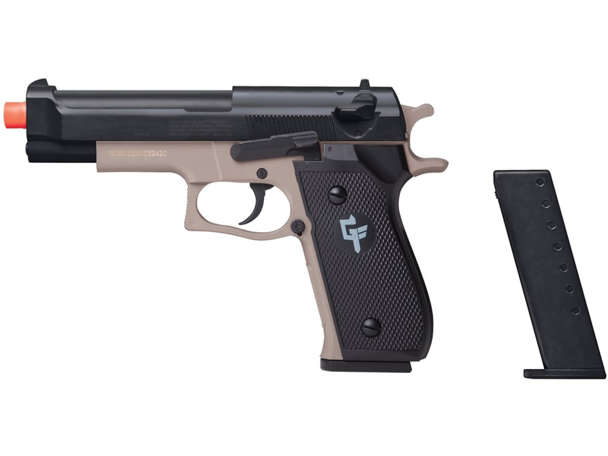 Game Face Recon Airsoft Pistol Kit 6mm BB Spring Powered Single Shot Black Tan For Sale