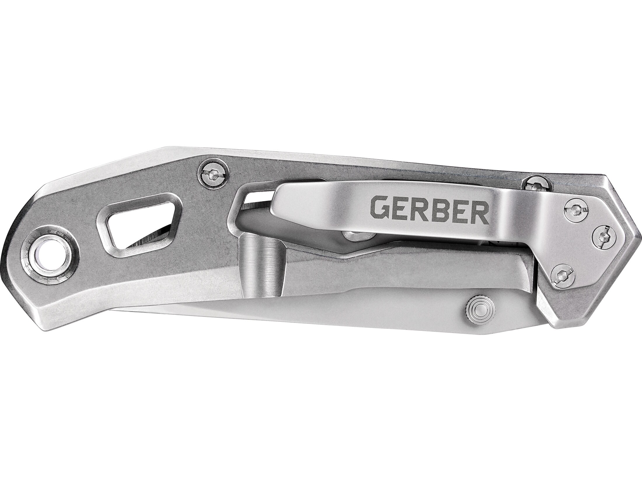 Gerber Airlift Folding Knife 2.8″ Clip Point 5Cr13 Stainless Steel Blade Stainless Steel Handle For Sale