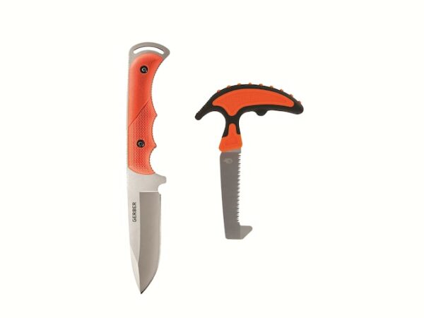 Gerber Freeman Guide Fixed Blade Knife & Vital Pack Saw Combo Orange For Sale