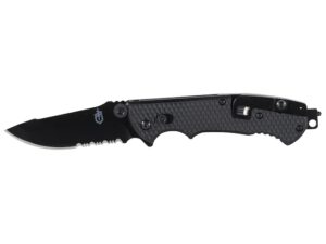 Gerber Hinderer CLS Folding Knife 3.5″ Partially Serrated Drop Point 440A Black Stainless Steel Blade Black Nylon Handle For Sale