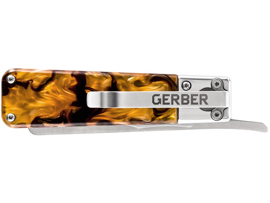 Gerber Jukebox Folding Knife 2.7″ Straight Edge 7Cr17MoV Stainless Steel Blade Acrylic Handle For Sale
