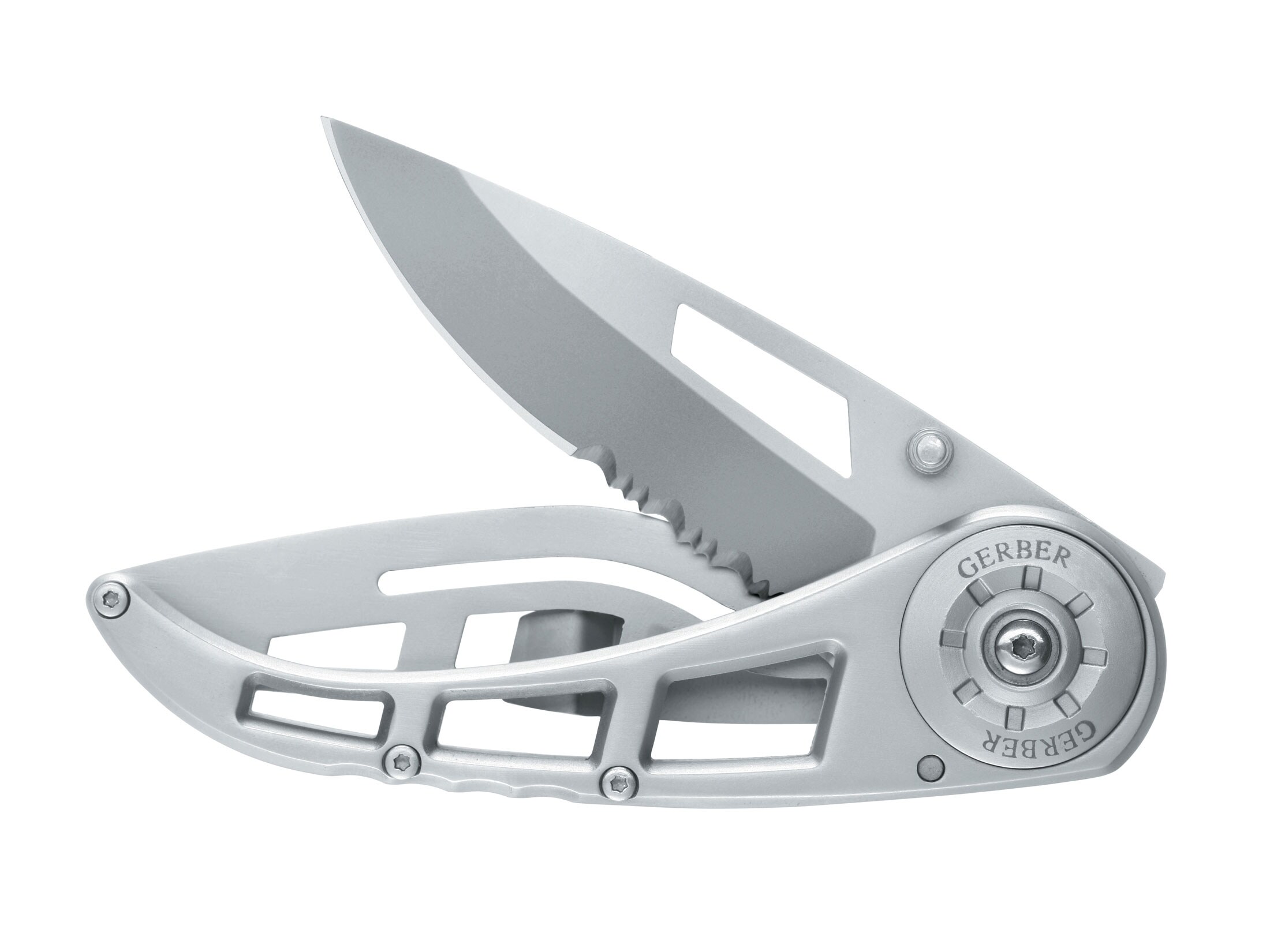 Gerber Ripstop II Folding Knife 3″ Serrated Drop Point 7Cr17 Stainless Steel Blade and Handle For Sale