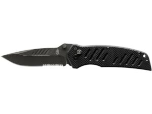 Gerber Swagger Assisted Open Folding Knife 3.25″ Black Drop Point 7Cr17MoV Stainless Steel Blade G-10 Handle Black For Sale