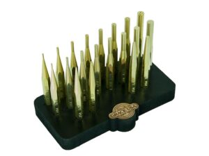 Grace USA 20-Piece Brass Punch Set with Bench Block For Sale