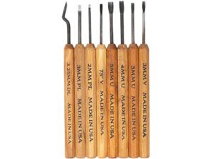 Grace USA Dockyard Tools 8-Piece Detailed Stock Carving Kit For Sale