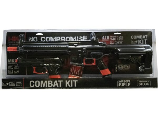 HK 416 Advanced SB199 AEG Combat Kit Airsoft Pistol 6mm BB Battery Powered Full-Auto/Semi-Auto Black Orange For Sale