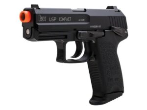 HK USP Compact Airsoft Pistol 6mm BB Green Gas Powered Semi-Automatic Black For Sale