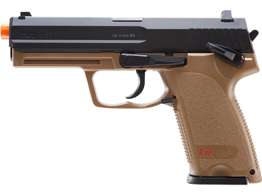 HK USP DEB Airsoft Pistol 6mm BB CO2 Powered Semi-Automatic Tan Black For Sale