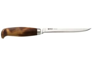 Helle Fiskekniv Fixed Blade Knife 6.1″ Fillet 12C27 Sandvik Satin Blade Birch Handle Brown For Sale