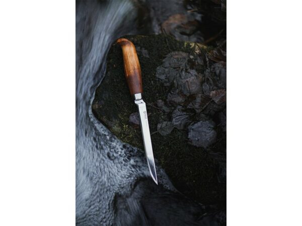 Helle Fiskekniv Fixed Blade Knife 6.1″ Fillet 12C27 Sandvik Satin Blade Birch Handle Brown For Sale