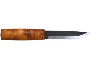 Helle Viking Fixed Blade Knife 4.33″ Drop Point Laminated Steel Black Blade Birch Handle Brown For Sale