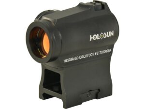Holosun HE503R-GD Elite Micro Gold Dot Sight 1x 65 MOA Circle with 2 MOA Dot Picatinny-Style Low with Lower 1/3 Co-Witness Mounts Matte For Sale