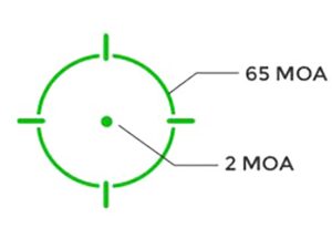 Holosun HE515GM-GR Elite Green Dot Sight 1x 20mm 65 MOA Circle with 2 MOA Dot Picatinny-Style Co-Witness Mount Matte For Sale