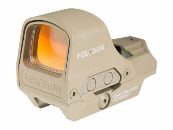 Holosun HS510C Reflex Sight 1x Selectable Reticle Quick-Release Mount Solar/Battery Powered Flat Dark Earth For Sale