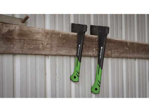 Hooyman Hatchet 1065 Black Carbon Steel Blade Non-Slip Grip Handle Green/Black For Sale